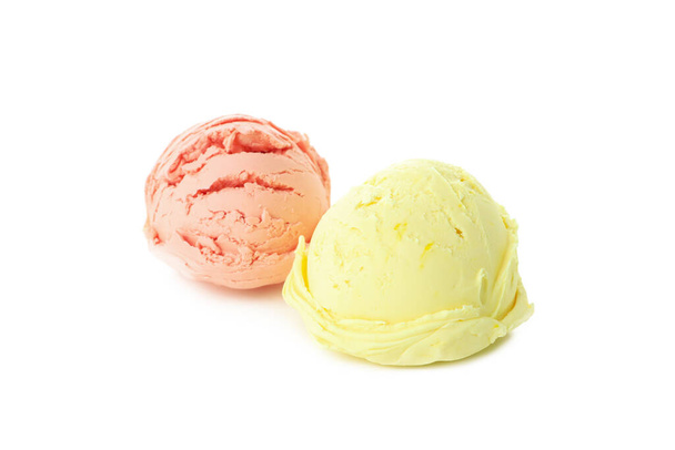 Duas colheres de sorvete isoladas em fundo branco - Foto, Imagem