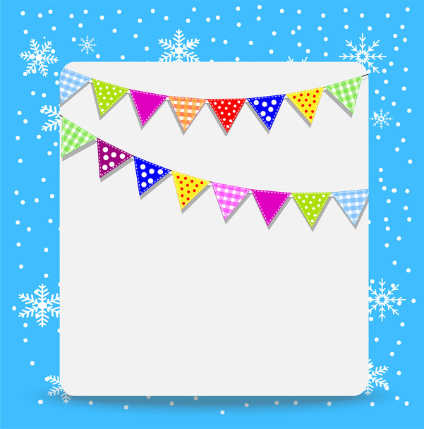 white banner and festive garland - Vector, afbeelding