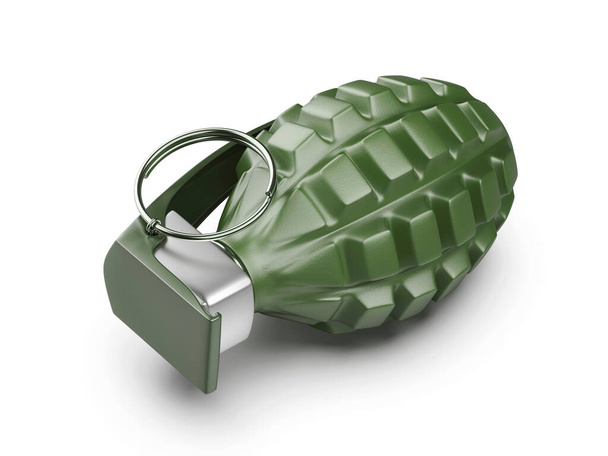 Grenade verte sur fond blanc - Photo, image