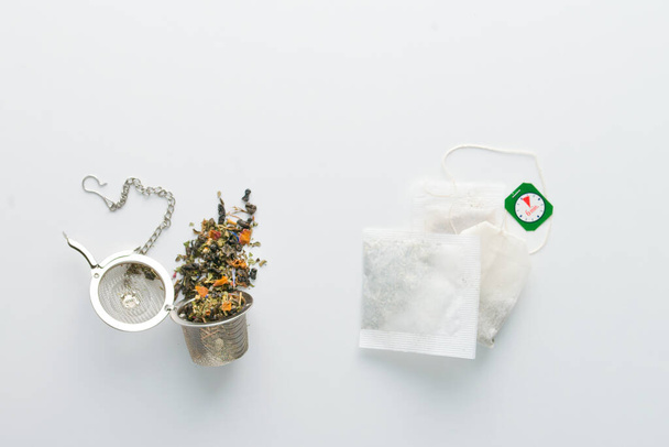 concept of giving up disposable tea bags. High quality photo - Photo, Image