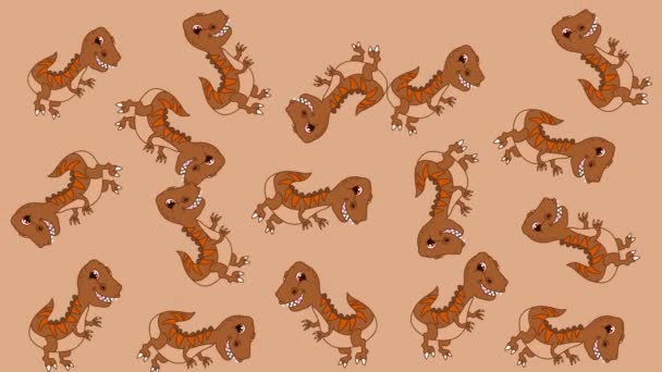 Кілька коричневих динозаврів у випадкових рухах на коричневому та зеленому тлі - анімація
 - Кадри, відео