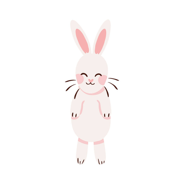 cute bunny icon isolated flat - Vector, afbeelding