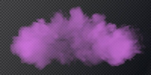 Sopro de fumaça rosa isolado em fundo preto transparente. .. Explosão de vapor efeito especial. Textura eficaz de vapor, nevoeiro, fumaça. Ilustração vetorial - Vetor, Imagem