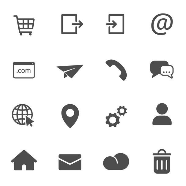 Internet-Vektor-Symbole auf weißem Hintergrund. Flat Icons für Web, Mobile und UI-Design. - Vektor, Bild