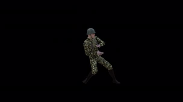 Soldier Dancer animatie met transparante (alfa) achtergrond - Video