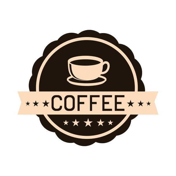 Иконка этикетки кафе - Вектор,изображение