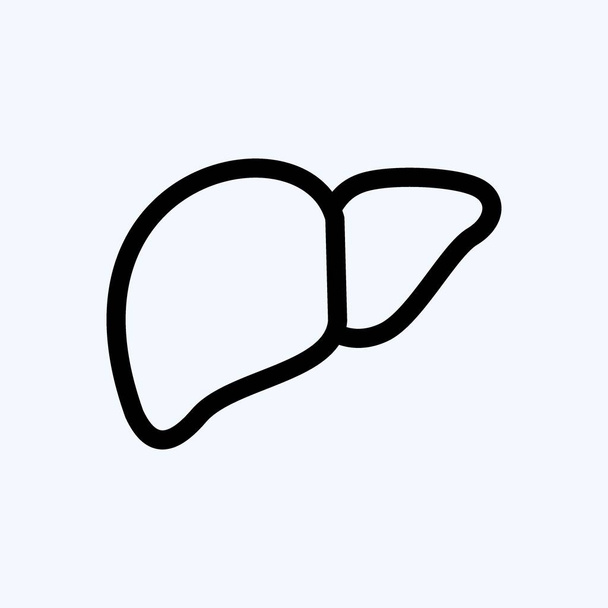 Icono Hígado. adecuado para el símbolo de educación. estilo de línea. diseño simple editable. diseño plantilla vector. ilustración simple - Vector, Imagen