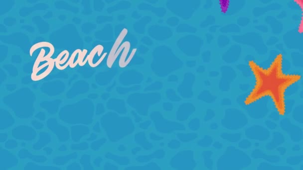 beach lettering summer season animation ,4k video animated - Video, Çekim