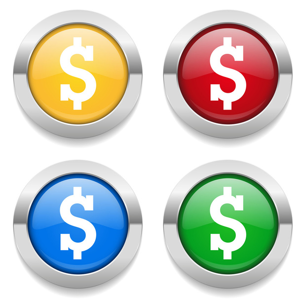 Buttons with dollar icon - Vecteur, image