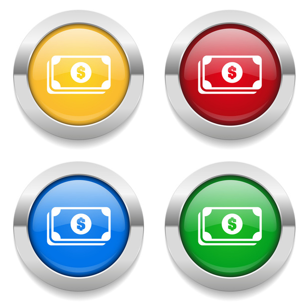 Buttons with money icons - Vektör, Görsel