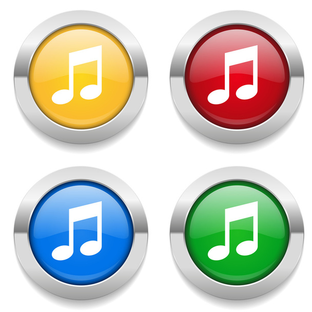Buttons with music icons - Vektör, Görsel