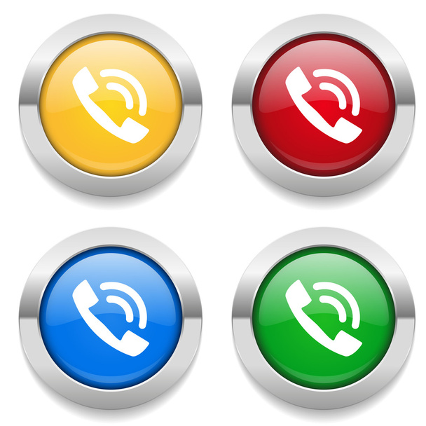 Botões com ícones de telefone anel
 - Vetor, Imagem