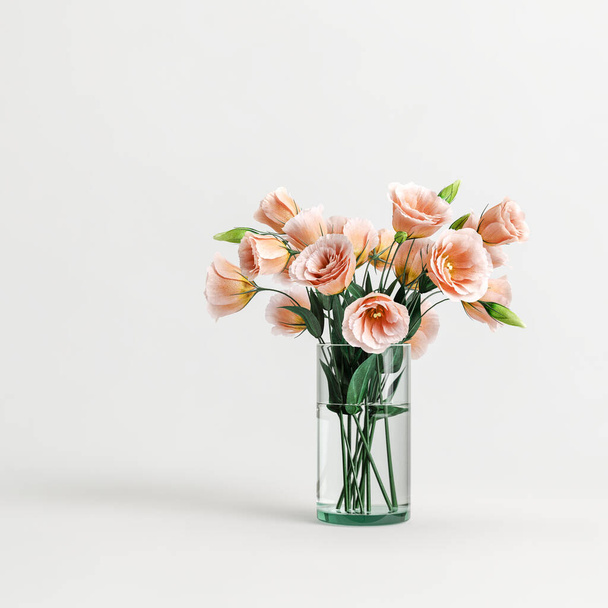 3D απεικόνιση των λουλουδιών αγγείων που απομονώνονται σε λευκό φόντο - Φωτογραφία, εικόνα