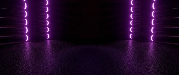 Ismeretlen Garázs Klub Raktár Parkoló StageBasement Reflektorfény Világos Lila Illusztratív Banner Háttér Tapéta Grafikai tervezés 3D Illusztráció - Fotó, kép