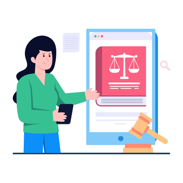 Ilustración de diseño perfecto de la ley en línea - Vector, imagen