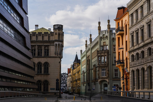 Old buildings on urban street in Poland  - Photo, Image