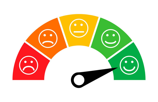 Customer satisfaction meter icon, graph rating measure business report vector illustration . - Wektor, obraz