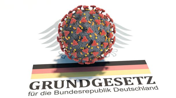 Corona y Constitución alemana / Ley Fundamental ("Grundgesetz" en alemán) - Foto, Imagen
