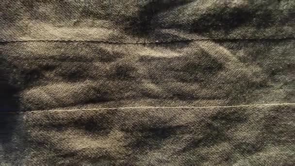 Natural abstract background of wrinkled sheet of grey color, horizontal lines. - Footage, Video