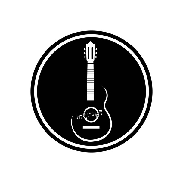 Illustration vectorielle de logo de musique de guitare simple - Vecteur, image
