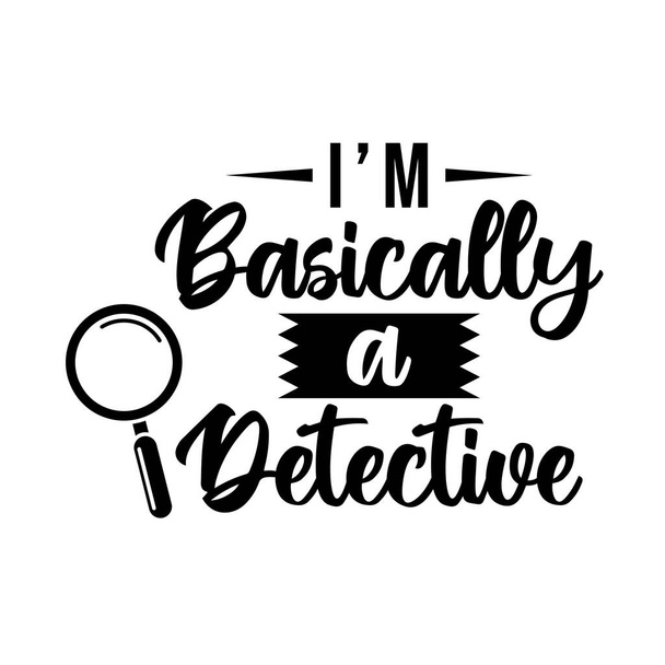 ich bin im Grunde ein detektivischer, echter Krimibuchstabenzitat-Vektor - Vektor, Bild