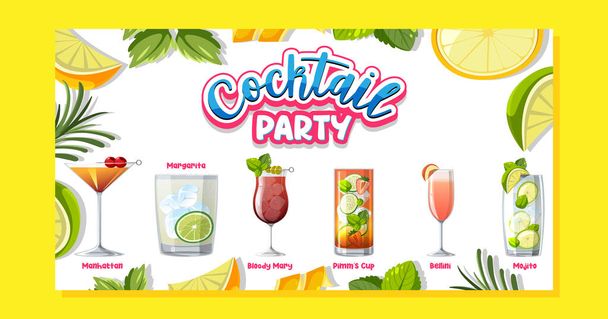 Illustration de bannière de menu de cocktail - Vecteur, image