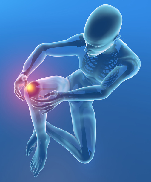 Człowiek z ból w kolanie - Zdjęcie, obraz