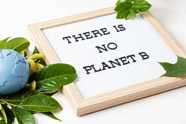 Tablica z tekstem nie istnieje planeta b. Daruj sobie pomysł z planetą. Międzynarodowy Dzień Matki Ziemi. Problemy środowiskowe i ochrona środowiska. Dbanie o przyrodę - Zdjęcie, obraz