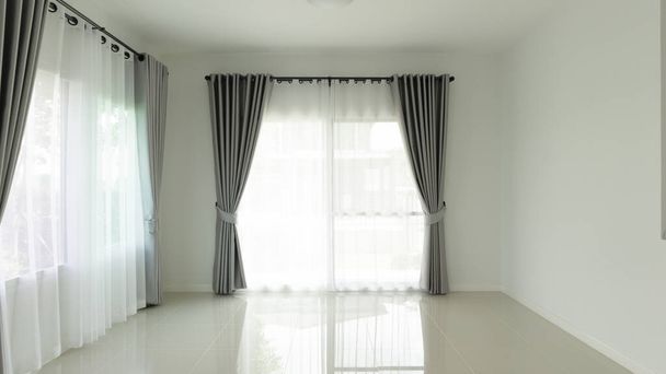 Curtain window interior decoration in living room - Photo, Image