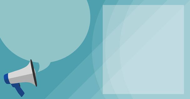сучасний синій абстрактний фон з мегафоном та мовною бульбашкою, оголошенням або інформацією Векторні ілюстрації
 - Вектор, зображення