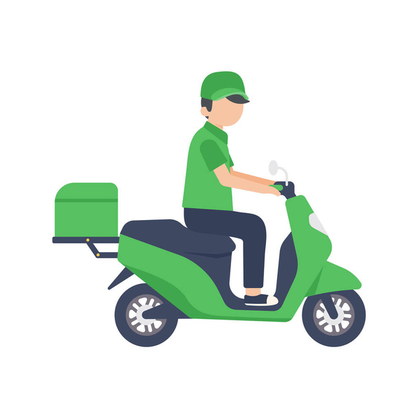 Motorbike for food delivery service online ordering concept - Διάνυσμα, εικόνα