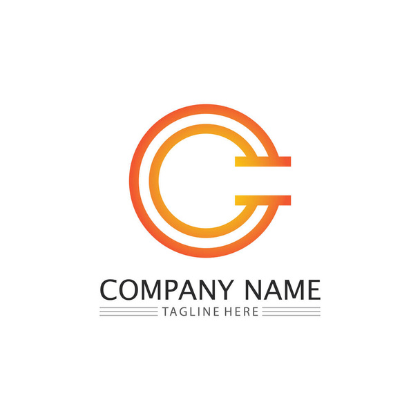 C Letter Logo en lettertype C Template vector icon design - Vector, afbeelding