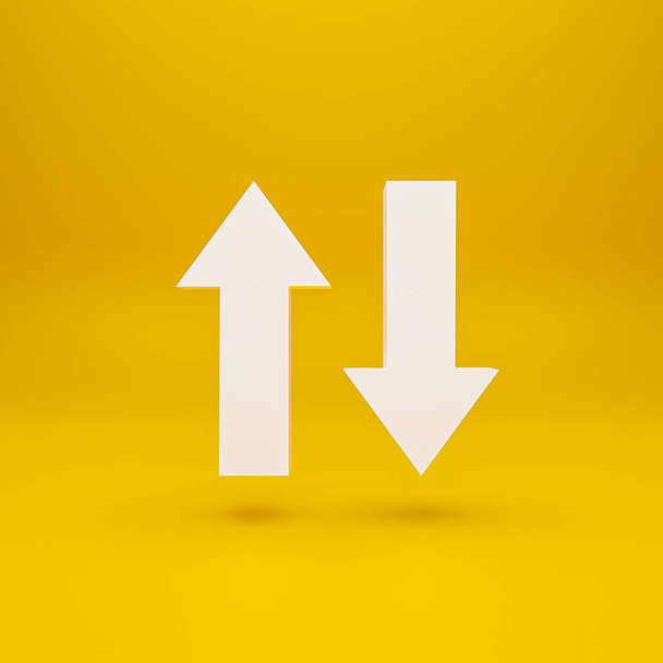 Arrow with yellow background analysis up and down 3d rendering creative concept - Фото, зображення