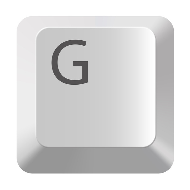 G  white computer keys alphabet on white background - Photo, Image
