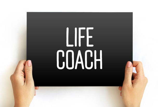 Life Coach text quote on card, concept background - Zdjęcie, obraz