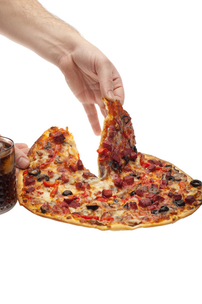 Итальянская пицца и кола
 - Фото, изображение