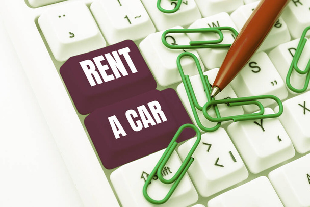 Inspiráció mutató jel Rent A Car, Business megközelítés fizet az ideiglenes járműhasználat egy nap hónapról hónapra -48896 - Fotó, kép
