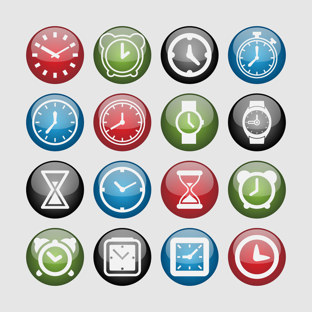 Iconos del reloj
 - Vector, Imagen