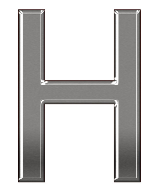 Металева літера "H" хромований алфавіт ізольовано на білому тлі
 - Фото, зображення