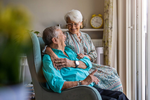 Happy senior couple at home - Фото, зображення
