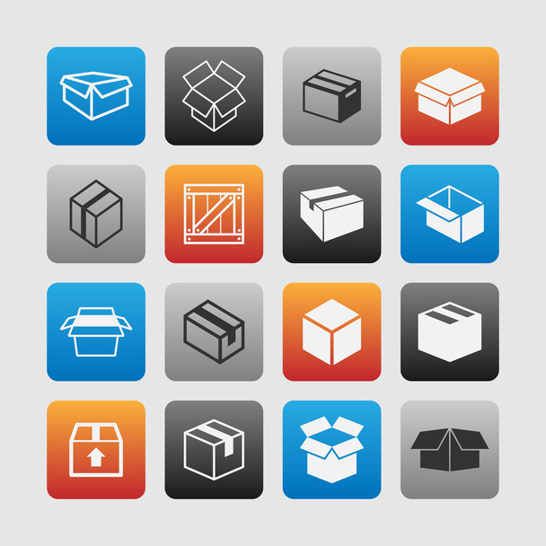 Box icons - Vektor, kép