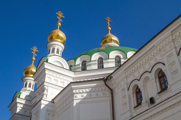 Old white monastery in Kiev Pechersk Lavra. Orthodox Christian m - Fotó, kép