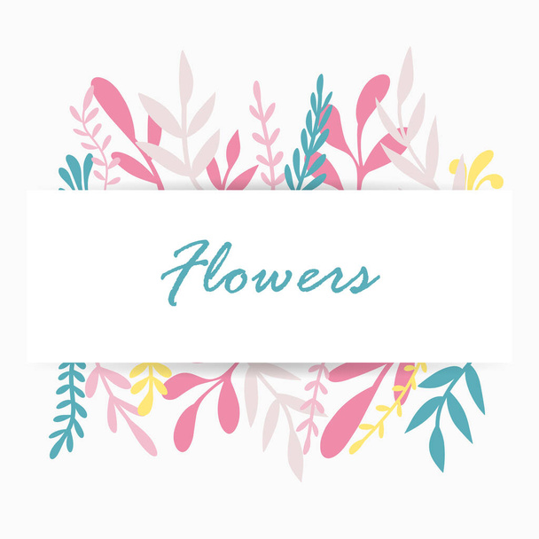 Floral delicate square template. Suitable for social media posts, cards, invitations, banner design.  - Вектор,изображение