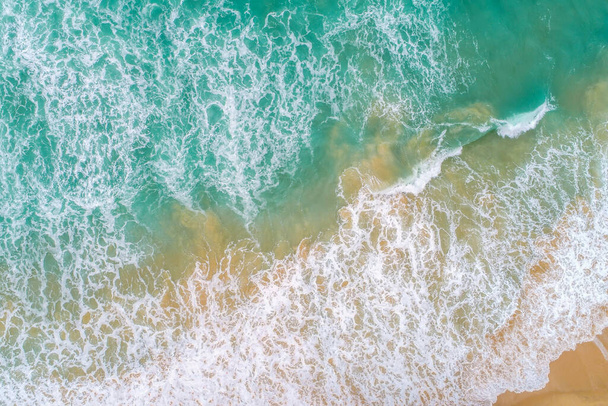 Aerial view sea wave on sand beach turquoise water summer vacation concept Phuket Thailand - Foto, immagini