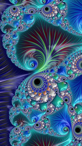 Artistic and imaginative digitally designed abstract 3D fractal background - Photo, Image