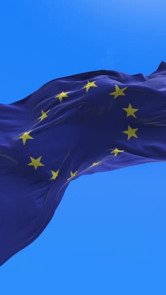 Флаг Европы - 3D реалистичное размахивание флагом фон - Кадры, видео