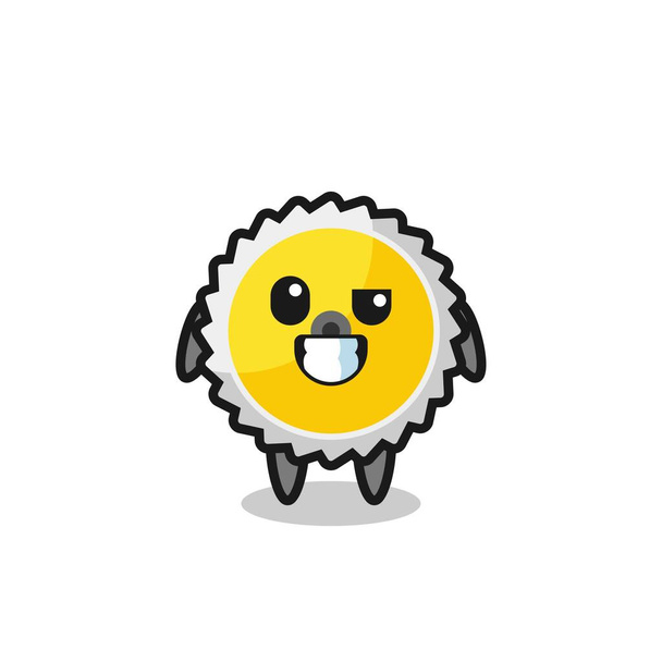 cute saw blade mascot with an optimistic face , cute design - Vector, Image