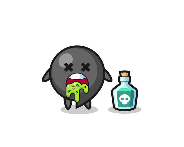 illustration of an comma symbol character vomiting due to poisoning , cute design - ベクター画像