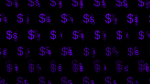 Dollár jel ikon Részecske pénz figura mozgás grafika - Felvétel, videó