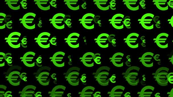 Icono de la marca Euro Partículas Dinero figura gráficos en movimiento - Imágenes, Vídeo